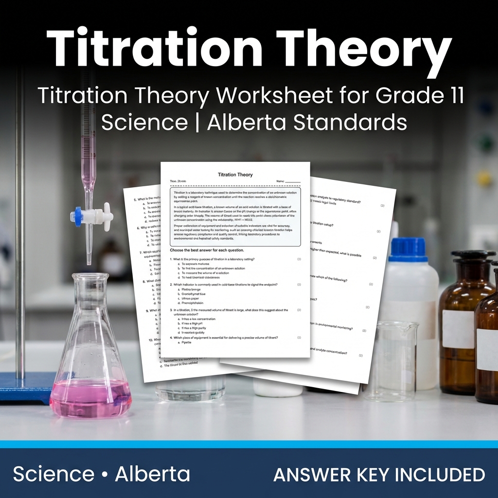 Titration Theory Worksheet for Grade 11 Science | Alberta Standards