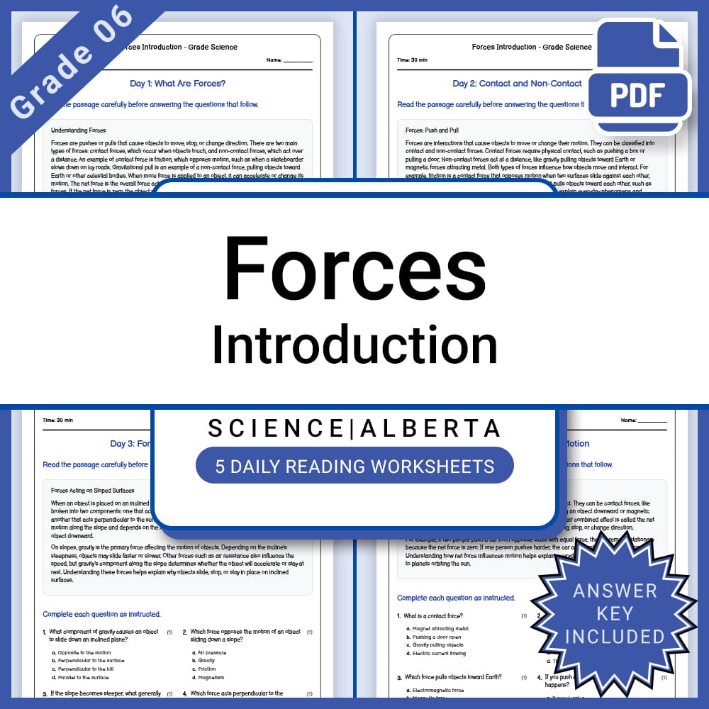 Grade 7 Science Lesson Group | Structural Engineering & Motion Worksheets — included worksheet 7