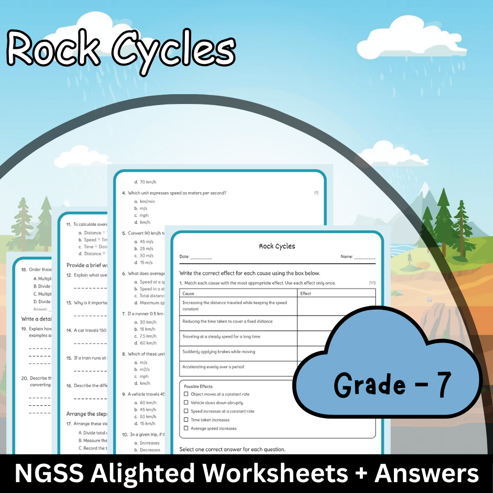 7th Grade Science | Rock Cycles Worksheet (NGSS aligned) – Science (PDF)