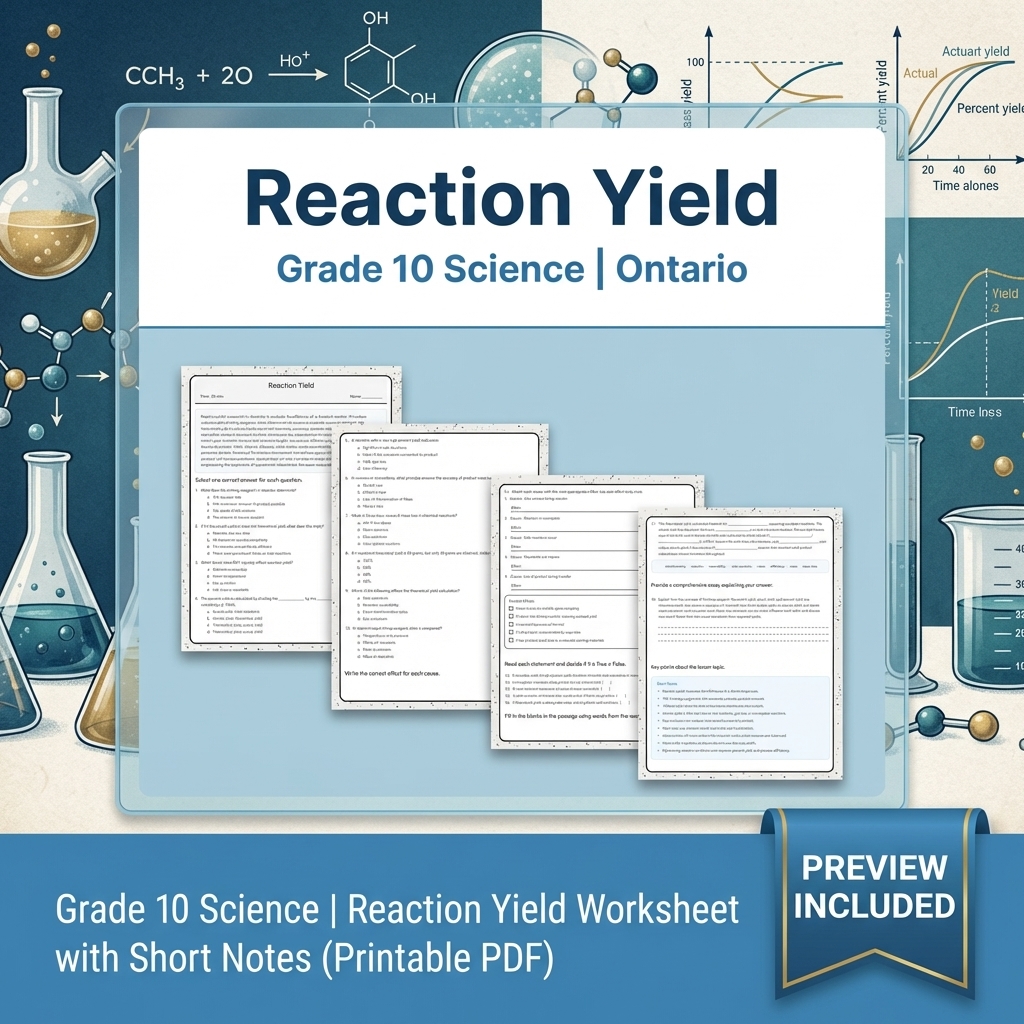 Grade 10 Science Lesson Group Bundle with Ontario Framework — included worksheet 5