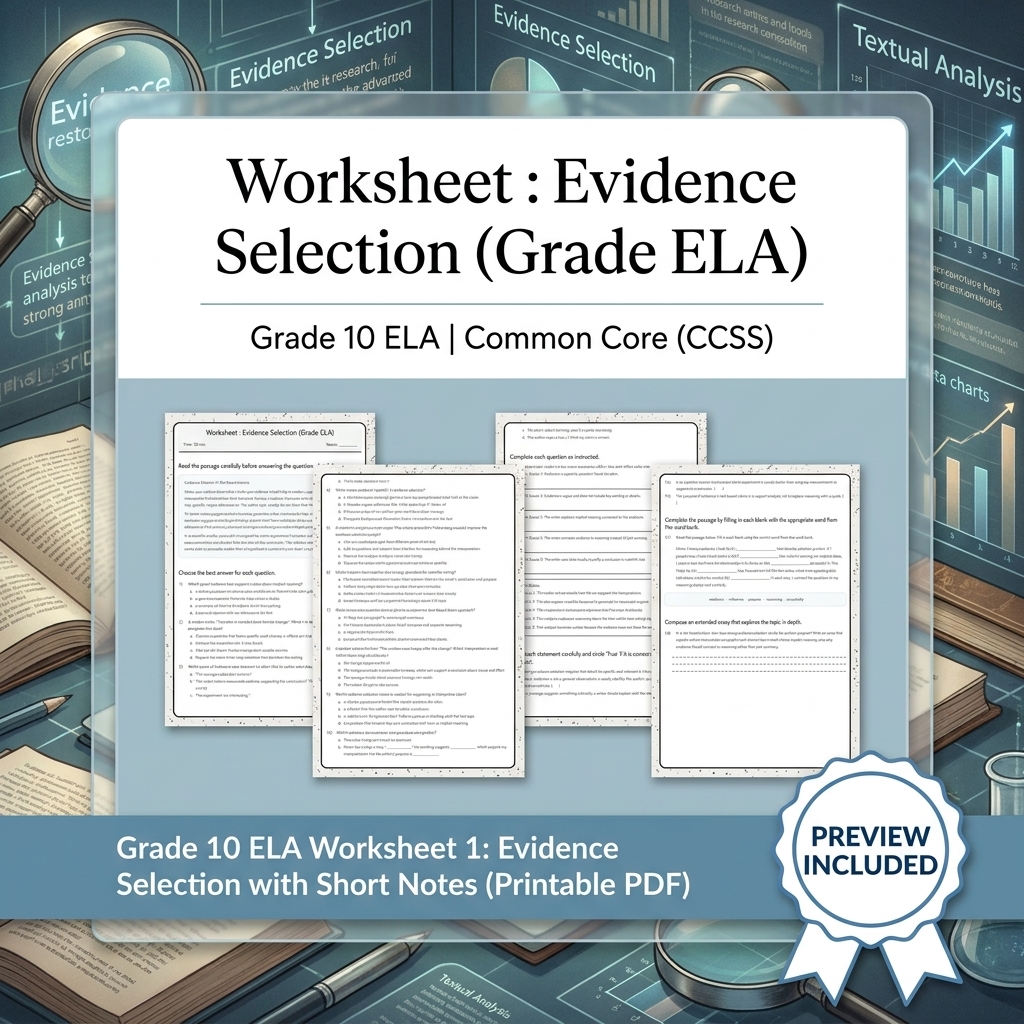 Grade 10 Source Integration & Writing Skills ELA Full-Year Bundle (CCSS) — included worksheet 26