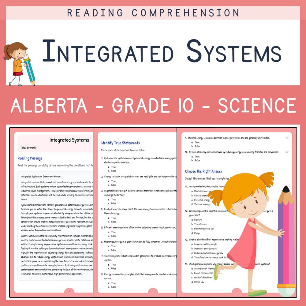 Grade 10 Science worksheet elena worksheet — Grade 10 Science | Integrated Systems Worksheet | Alberta Standard — page 1