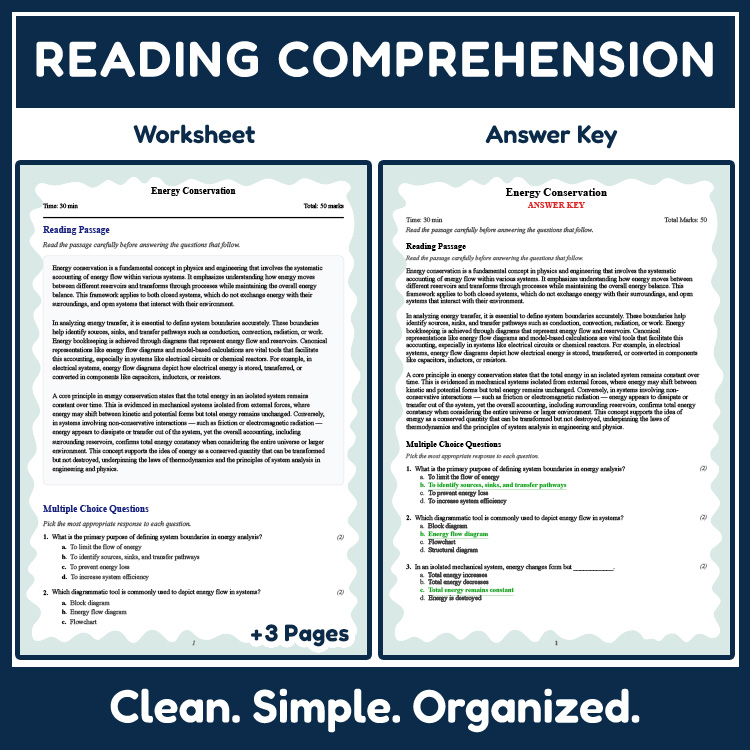 Grade 9 Science reading worksheets worksheet — Grade 9 Science | Energy Conservation Reading Worksheet & Answer Key (PDF)…