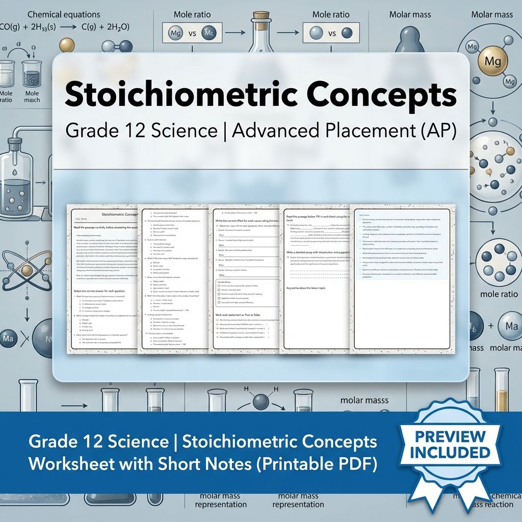 Grade 12 Science Worksheet Bundle – Physics & Biology Topics (PDF Collection) — included worksheet 34
