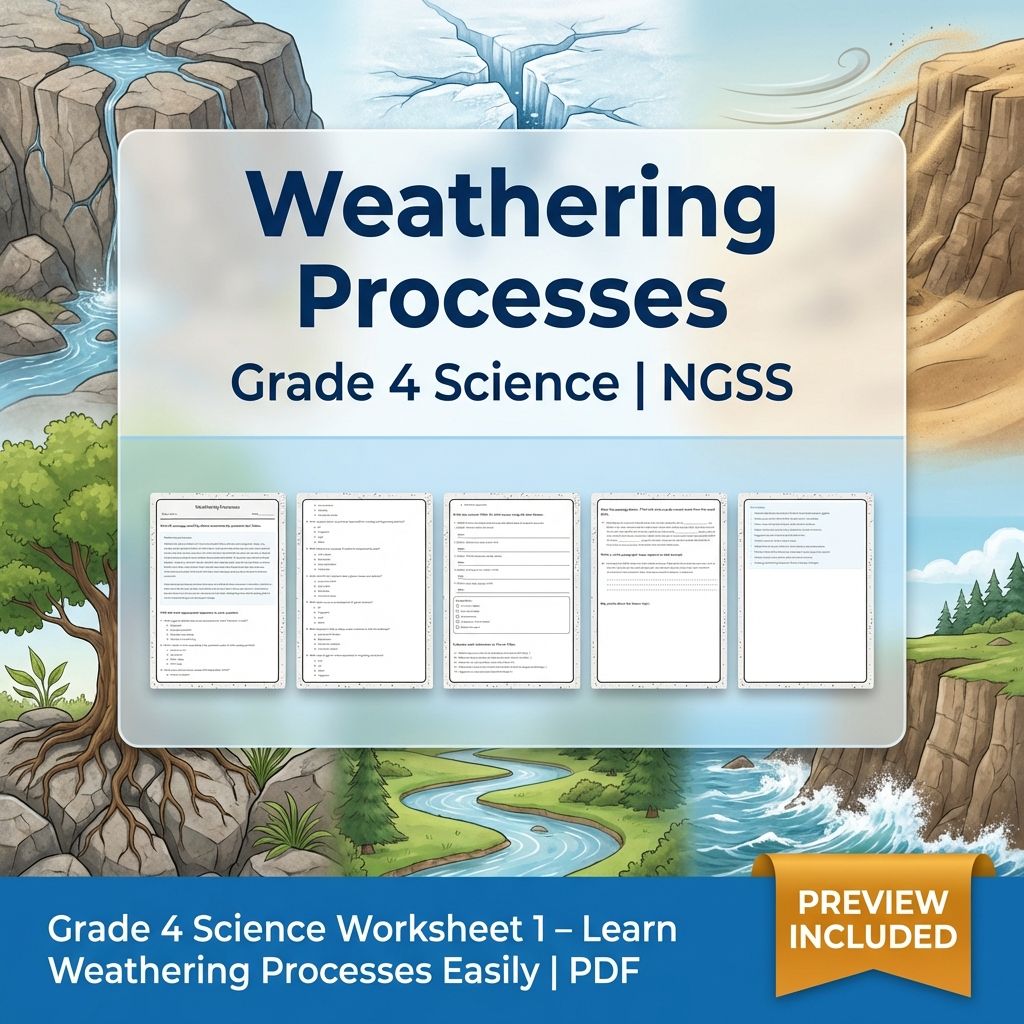 Grade 4 Science | Earth's Systems Unit Bundle NGSS-Aligned Worksheets — included worksheet 1