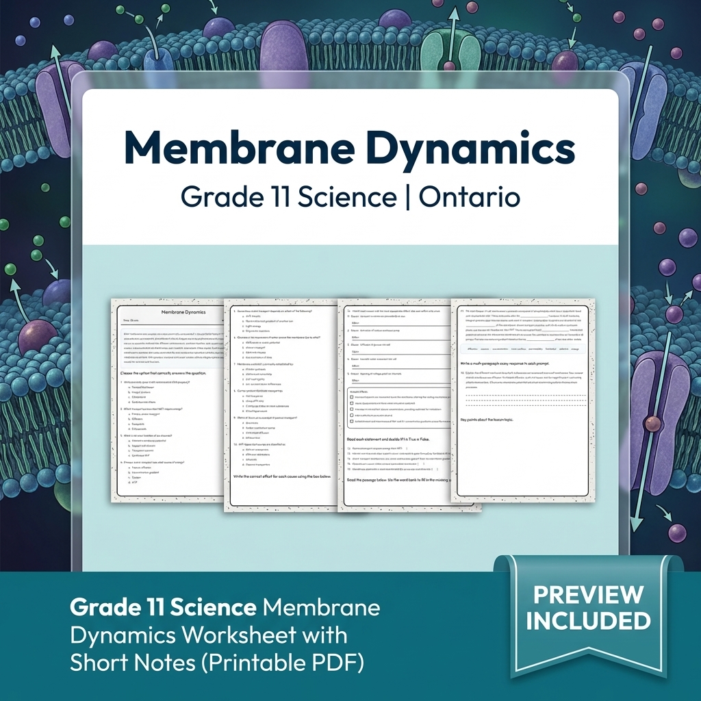 Grade 11 Science Full Year Bundle | Ontario Curriculum & Framework — included worksheet 45