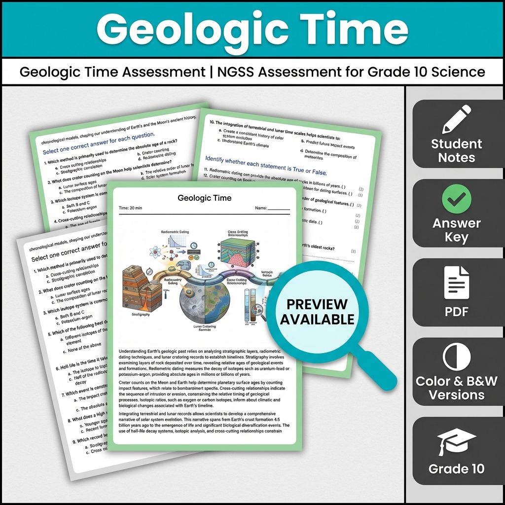 Grade 10 Science Assessment Bundle – Cosmic Origins & Space Unit — included worksheet 4