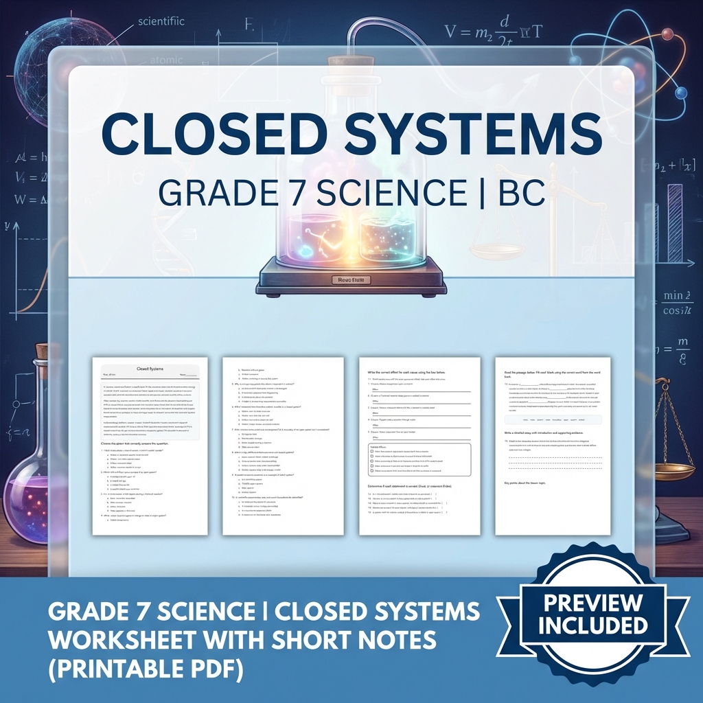 Grade 7 Science Full Year Bundle Ecosystems, Cells & Earth Processes Worksheets — included worksheet 31