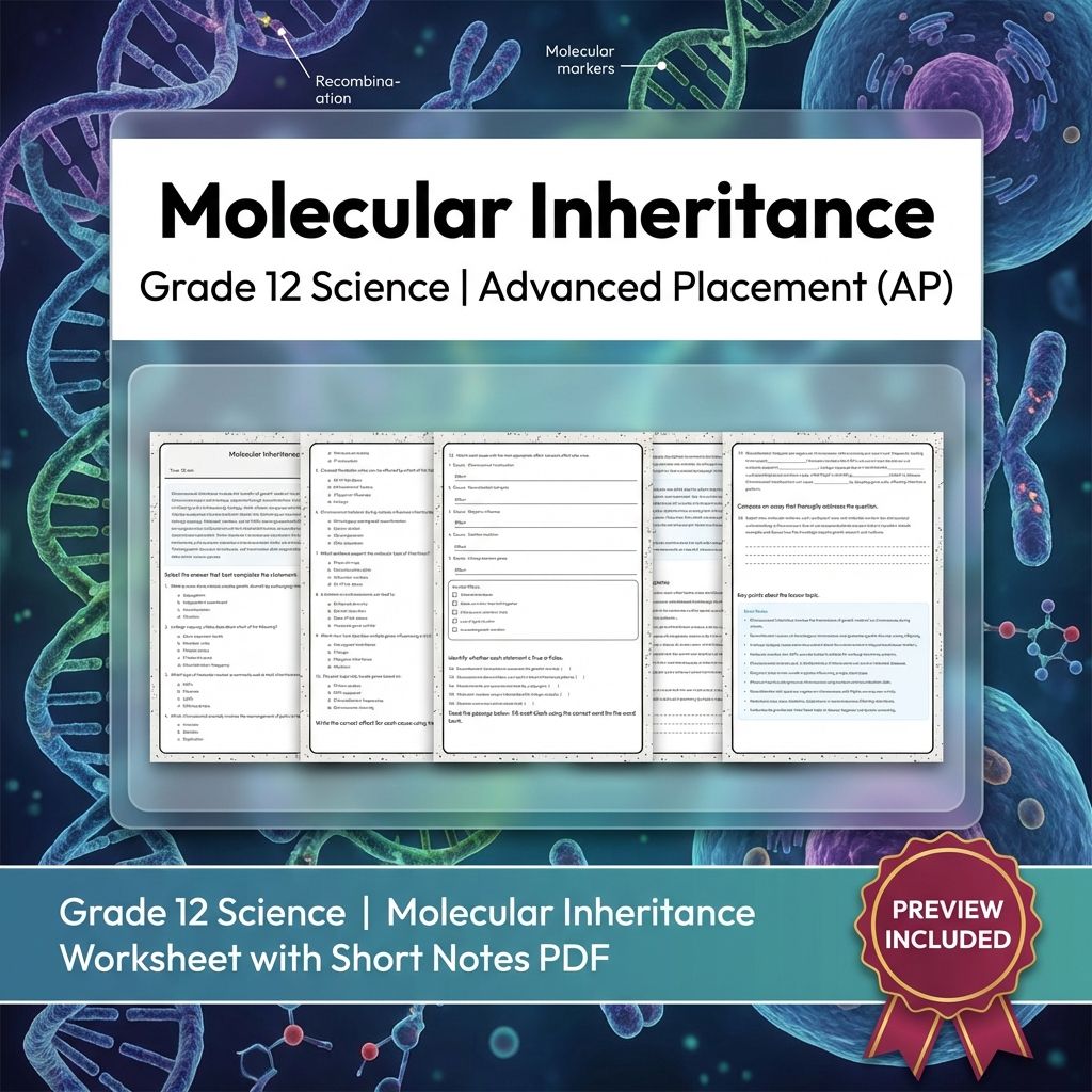 Grade 12 Science Worksheet Bundle – Physics & Biology Topics (PDF Collection) — included worksheet 35