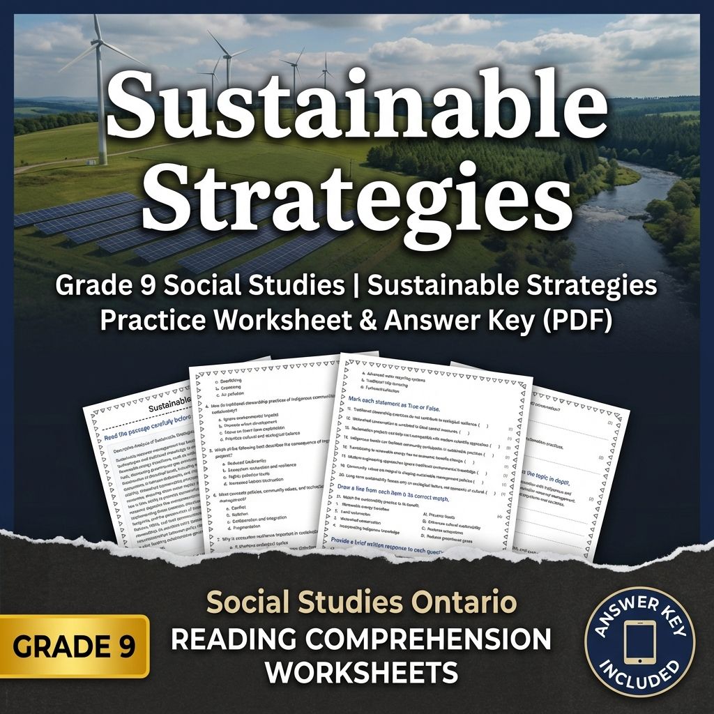 Grade 9 Social Studies | Community, Environment, & Urban Planning Strategies — included worksheet 28