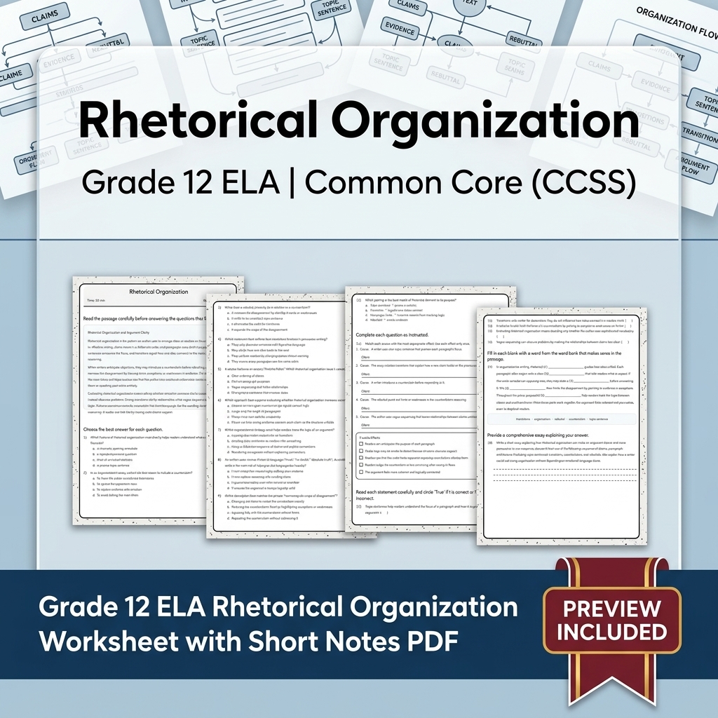 Grade 12 ELA Evidence-Based Reading & Writing Full-Year Bundle (CCSS) — included worksheet 30