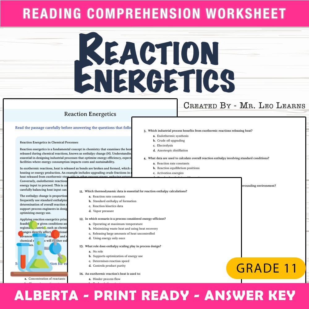 Grade 11 Science worksheet mcq paper worksheet — Grade 11 Science — Worksheet MCQ Paper for Mastering Reaction Energetics…