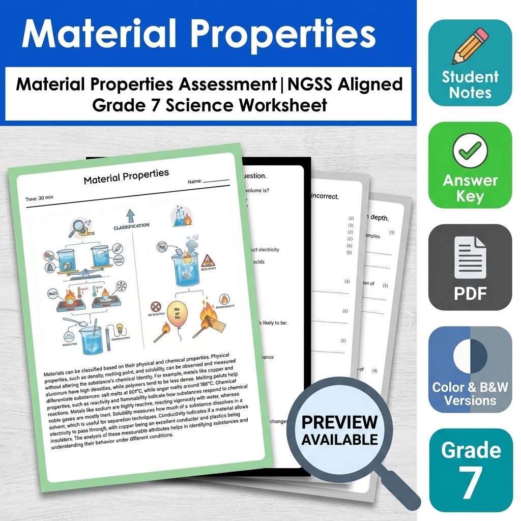 Grade 7 Science Full Year Bundle | NGSS Assessment Worksheets & Resources — included worksheet 29