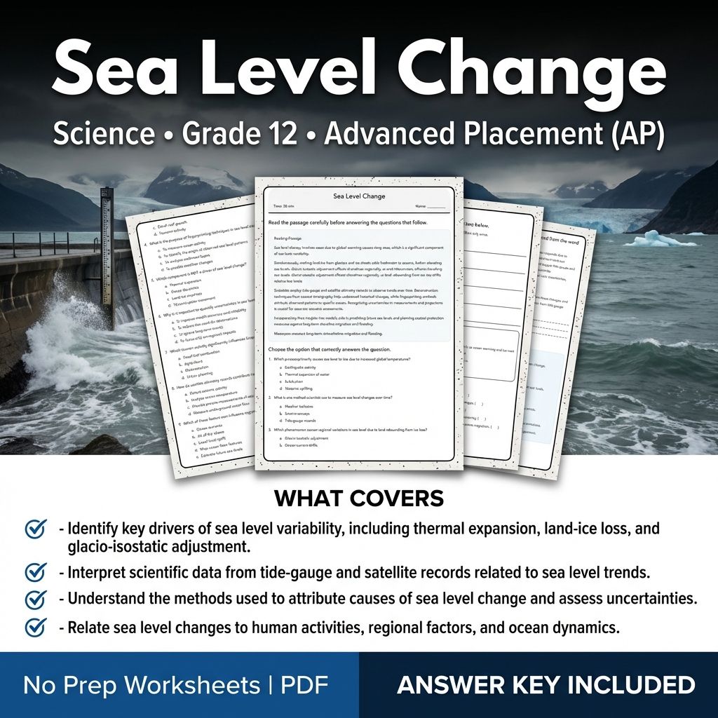 Grade 12 Science Unit Worksheets Pack | Earth's Systems & Surface Processes — included worksheet 9