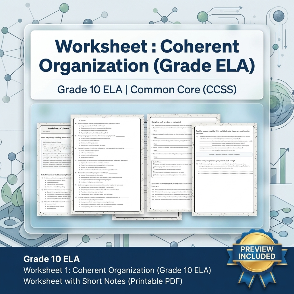 Grade 10 Source Integration & Writing Skills ELA Full-Year Bundle (CCSS) — included worksheet 27