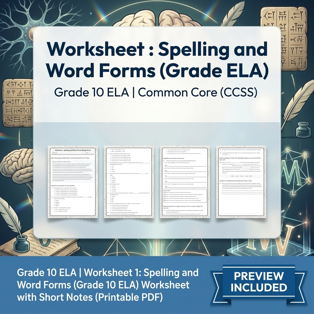 Grade 10 Source Integration & Writing Skills ELA Full-Year Bundle (CCSS) — included worksheet 28