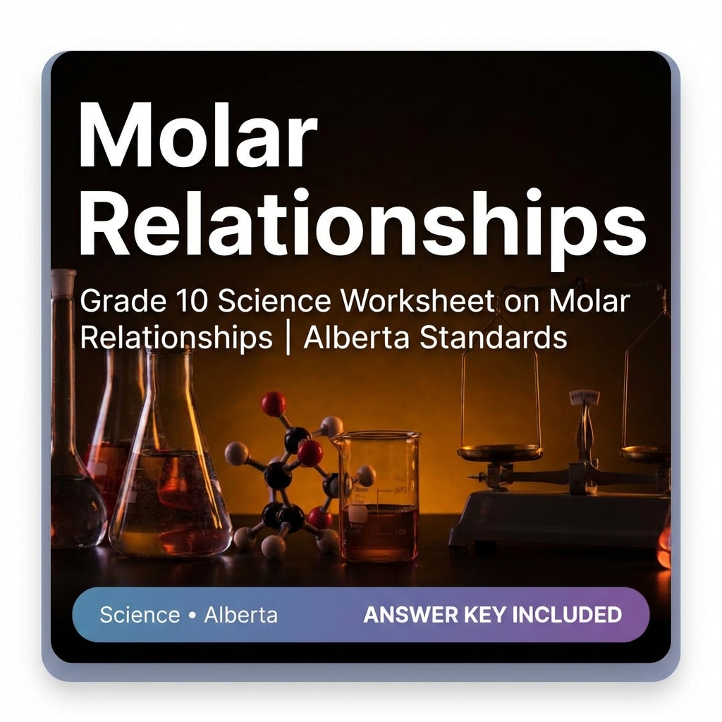 Grade 10 Science Worksheet on Molar Relationships | Alberta Standards