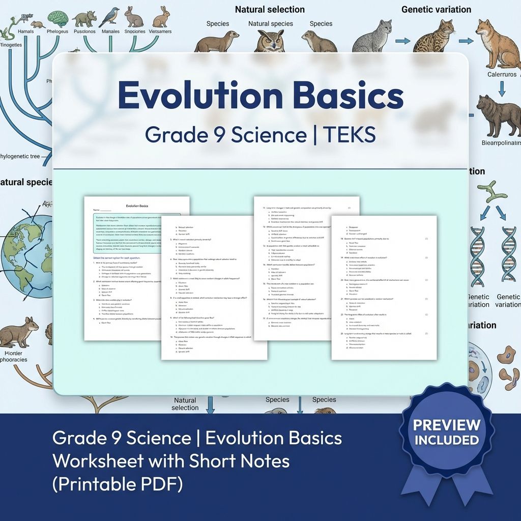 Grade 9 Science Worksheet Bundle: Cell Biology, Genetics & Ecology (Collection) — included worksheet 32