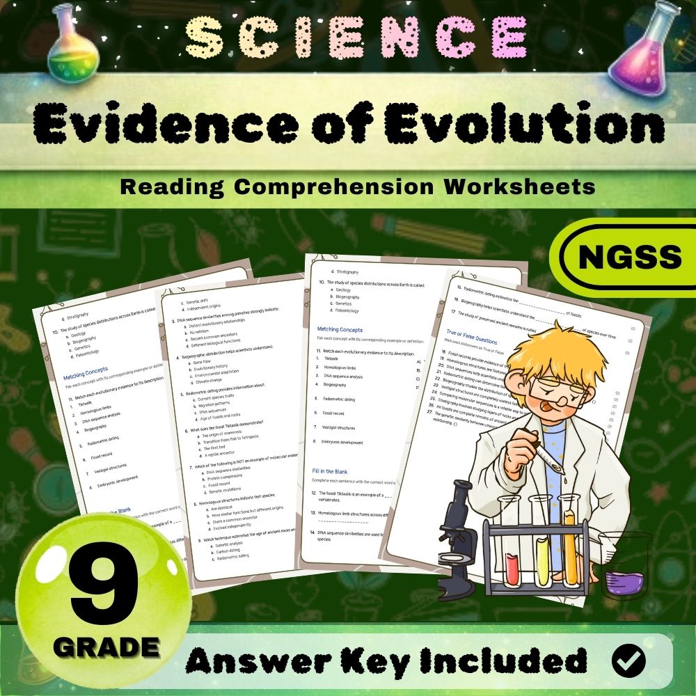 Grade 9 Science Bundle | NGSS Standards Worksheets for Comprehensive Instruction — included worksheet 39