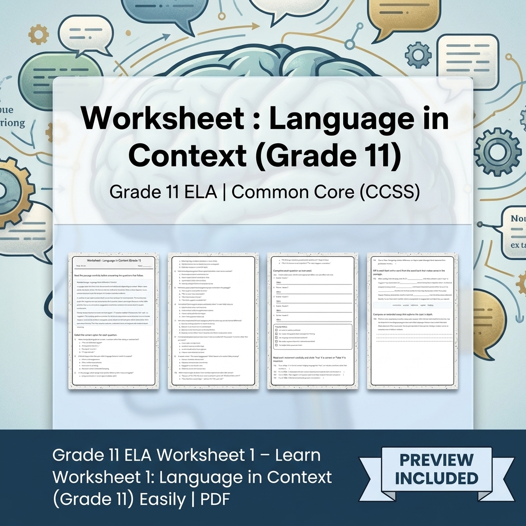Grade 11 ELA Text Analysis and Writing Full-Year Bundle: Common Core (CCSS) — included worksheet 24