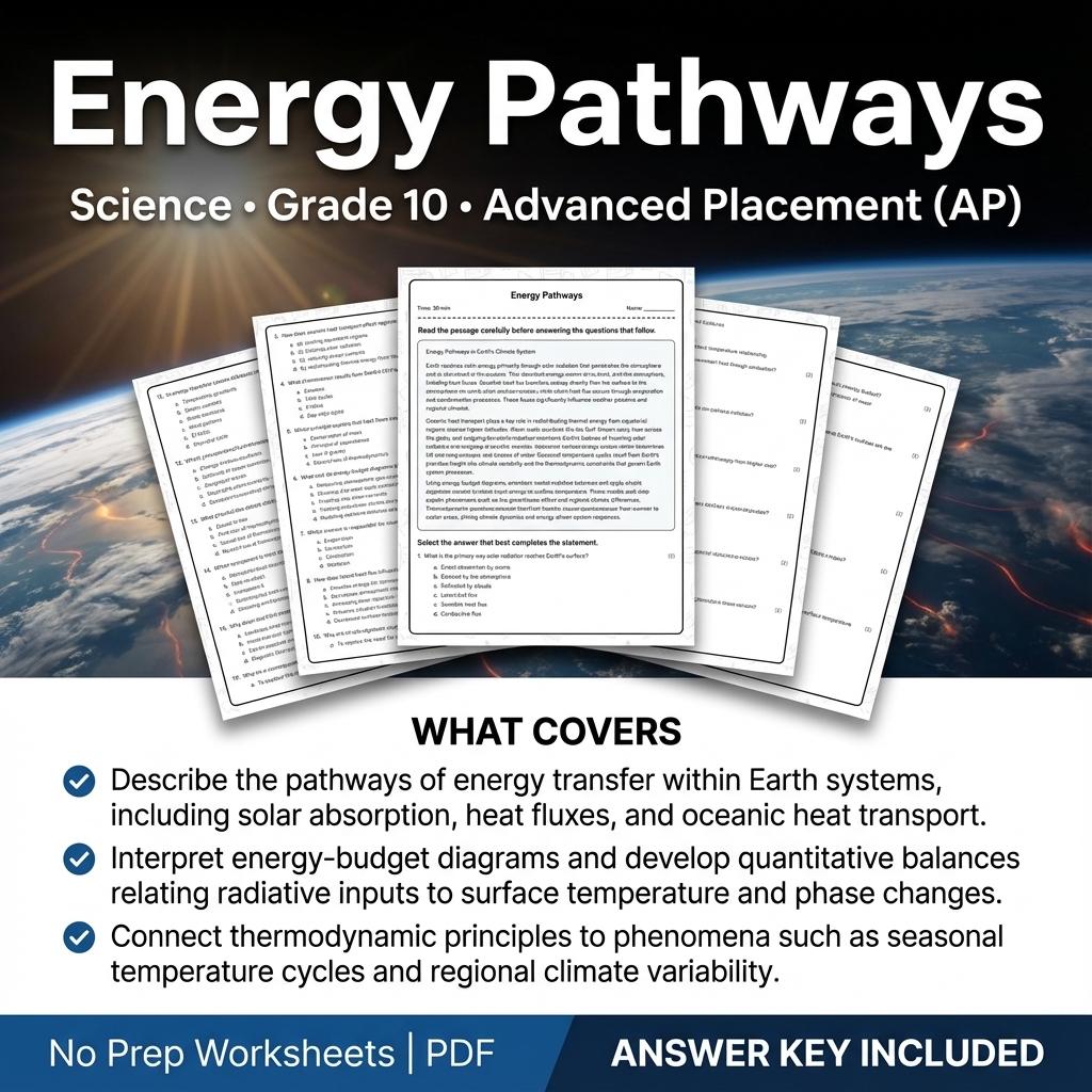 Grade 10 Science Unit Worksheet Bundle – Geology, Climate, Plate Tectonics — included worksheet 6