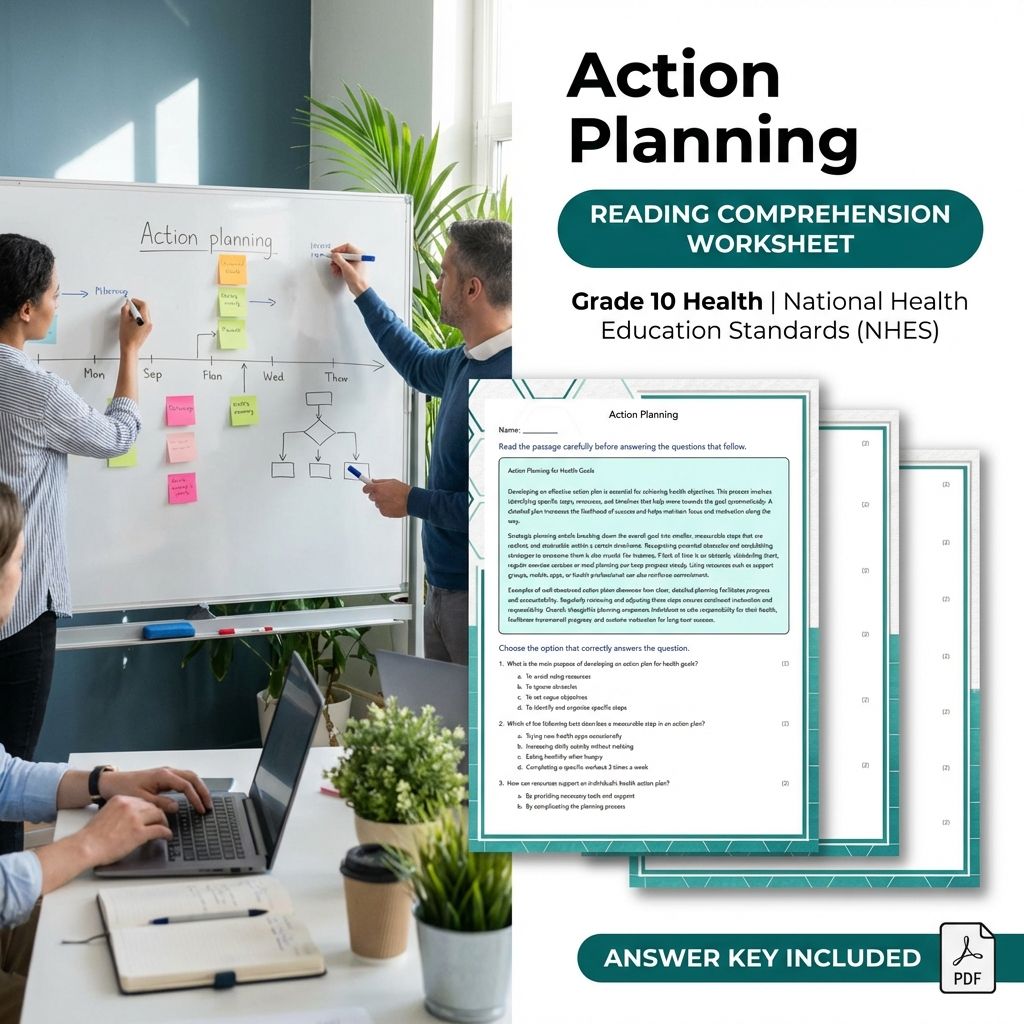 Grade 10 Health Goal-Setting Skills UNIT Bundle | NHES Standards Worksheet Pack — included worksheet 3