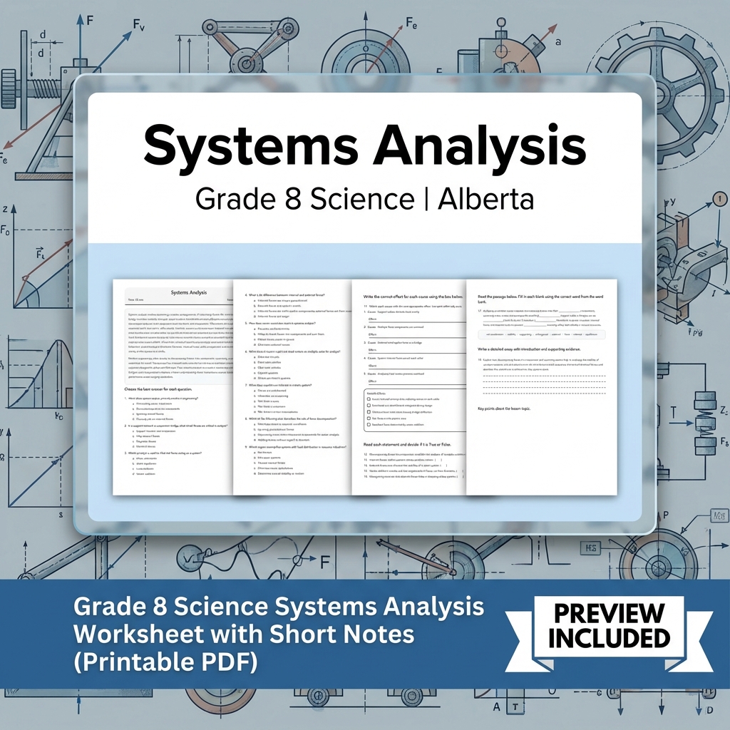 Grade 8 Science Forces & Motion UNIT Bundle – Alberta Curriculum  — included worksheet 13