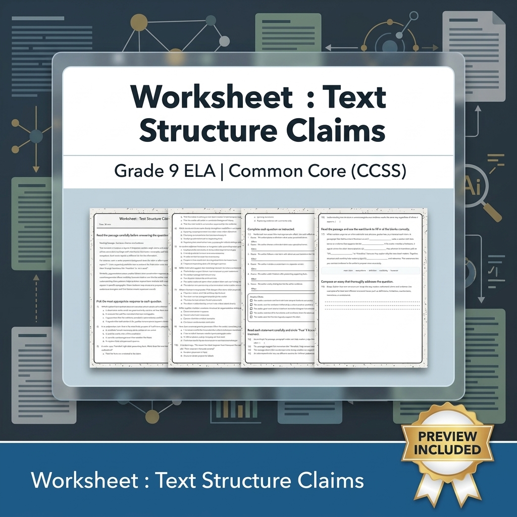 Grade 9 ELA Text Evidence, Argument, and Language Full-Year Bundle CCSS — included worksheet 26