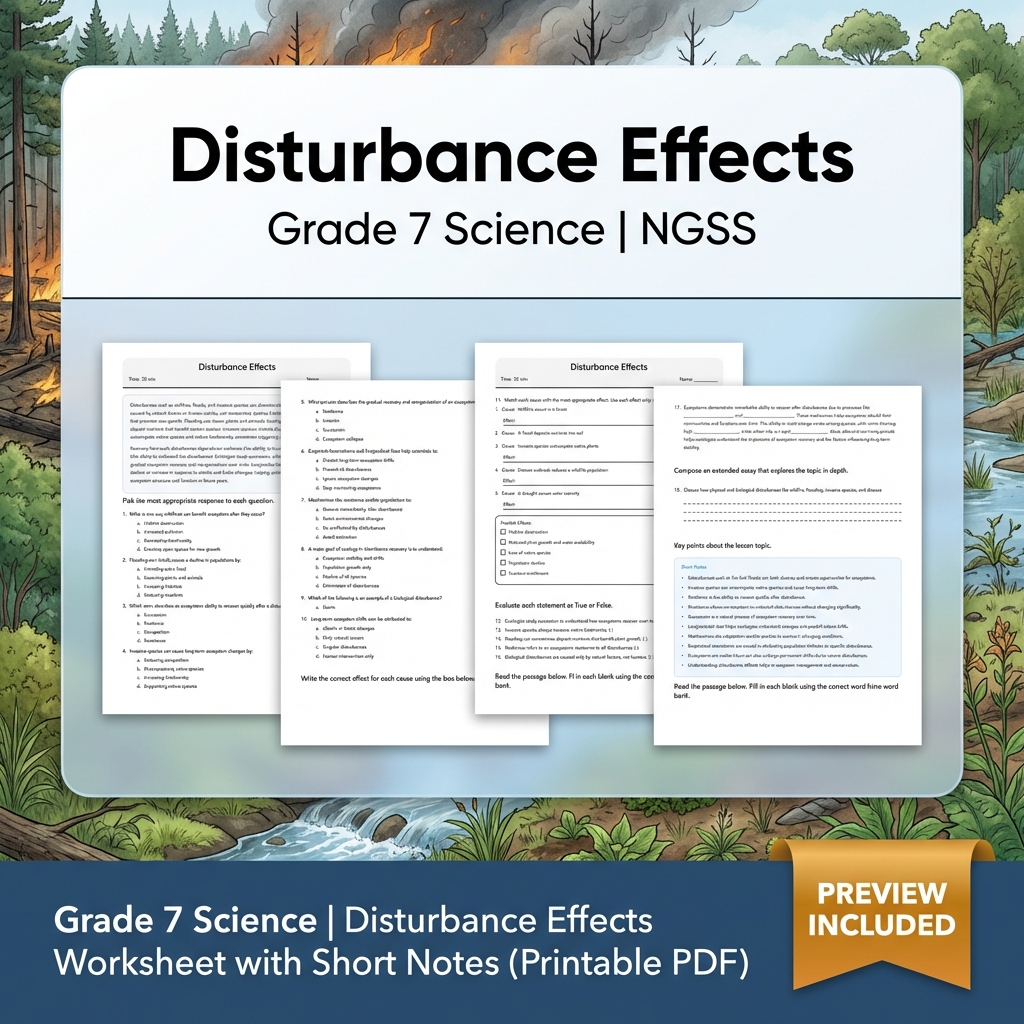 Grade 7 Science Ecosystems Unit | Interactions, Energy & Dynamics NGSS Bundle — included worksheet 4