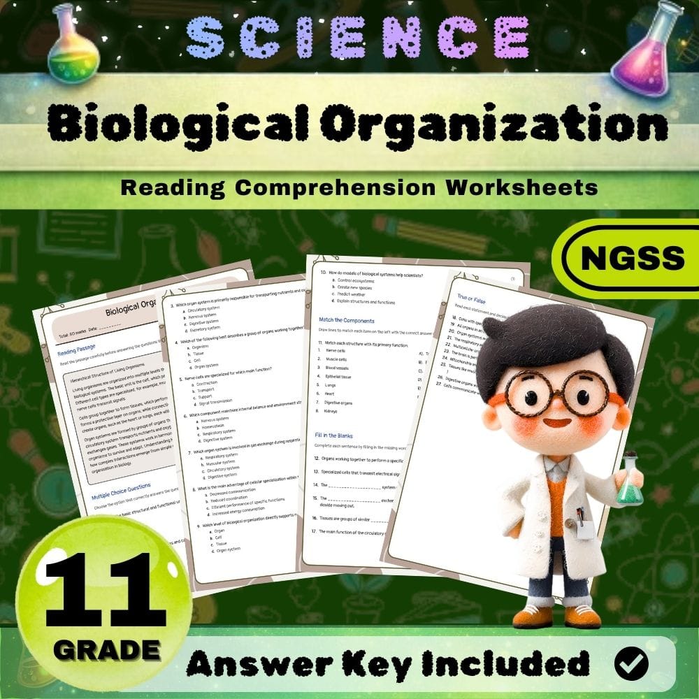 Grade 11 Life Science Biology Lesson Bundle (NGSS) | SCIENCE NGSS — included worksheet 5
