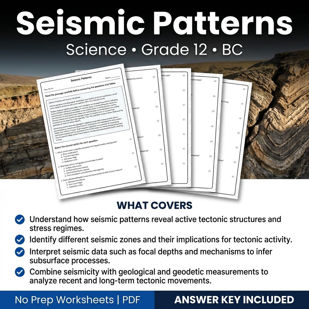 Grade 12 Science Worksheet on Seismic Patterns – PDF with Answer Key