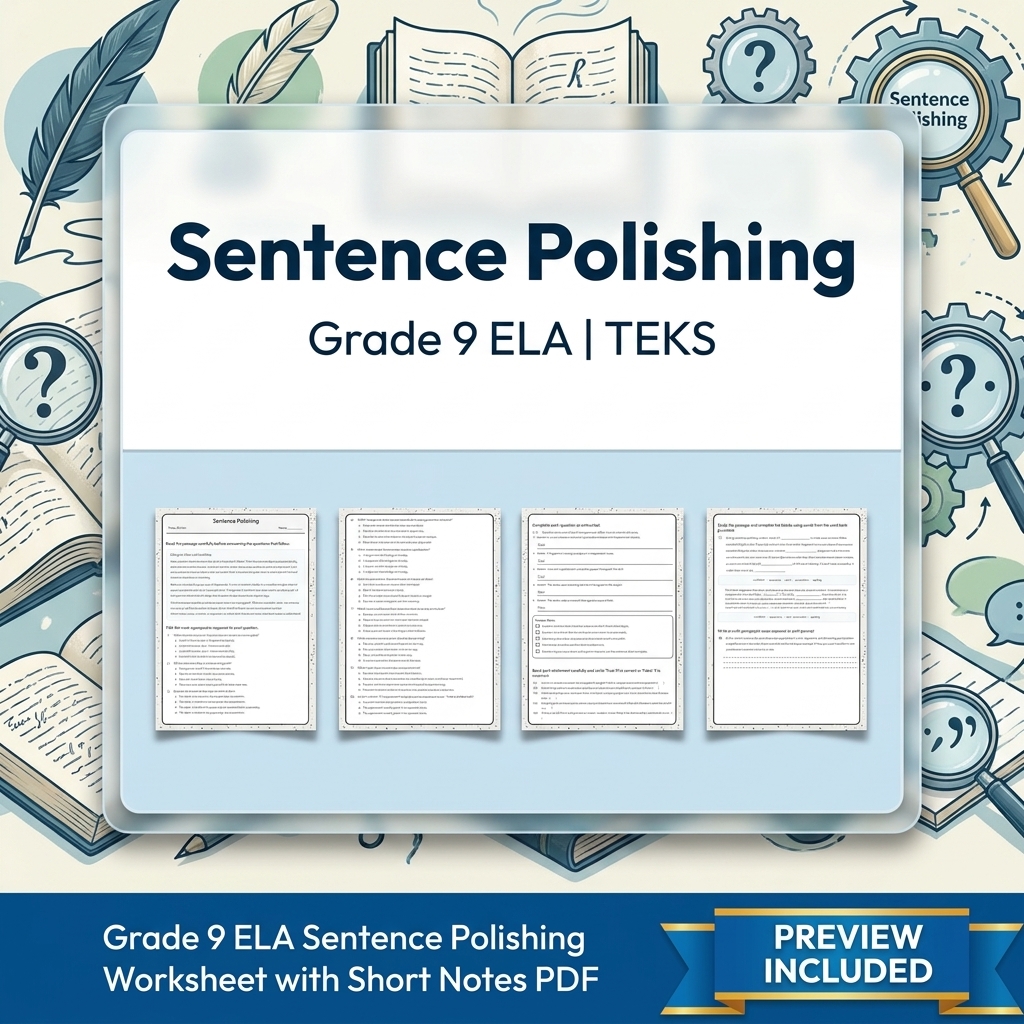 Grade 9 Language Conventions ELA Lesson Bundle | TEKS Verb & Agreement — included worksheet 5