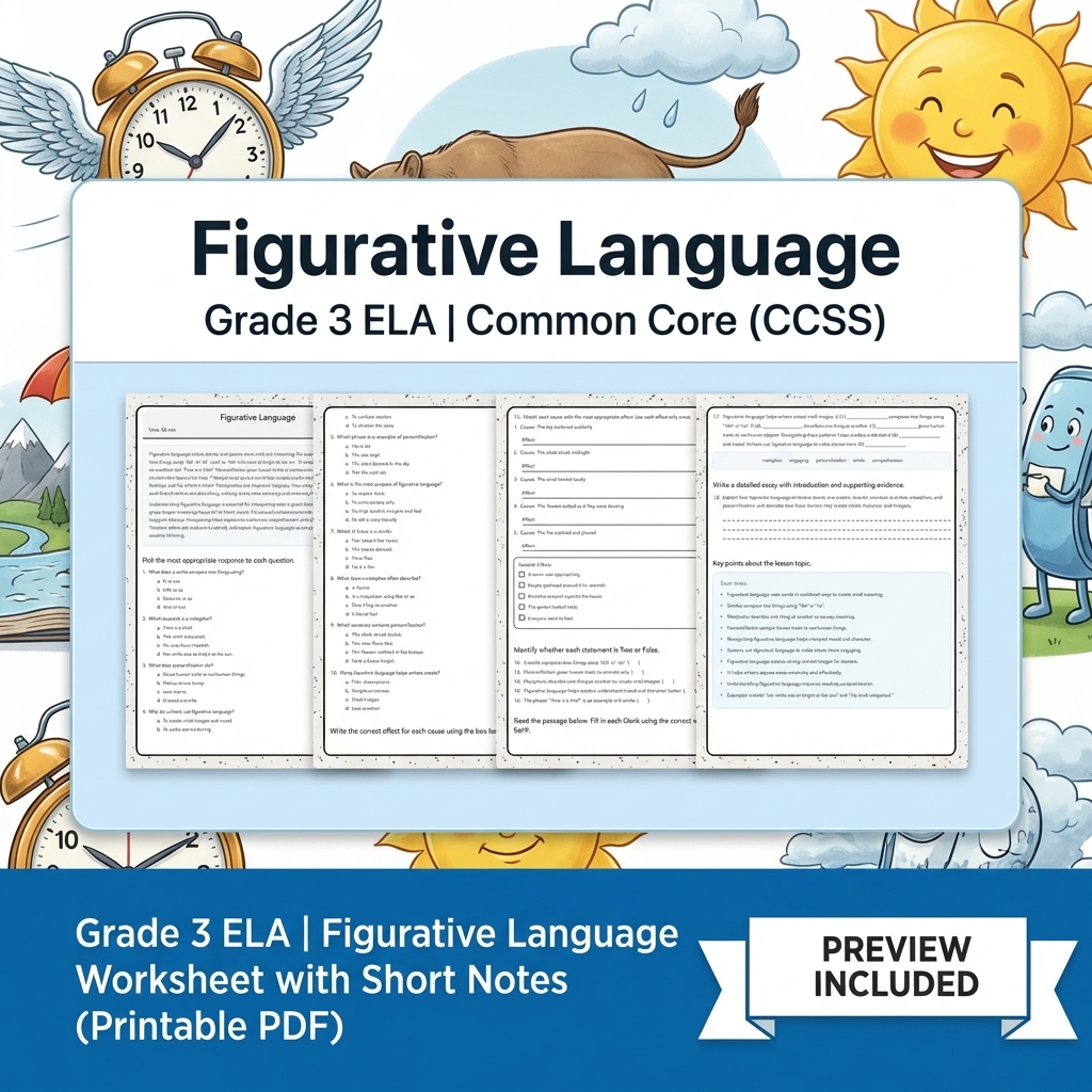Grade 3 Text Evidence Writing ELA Full-Year Bundle for Common Core (CCSS) — included worksheet 23