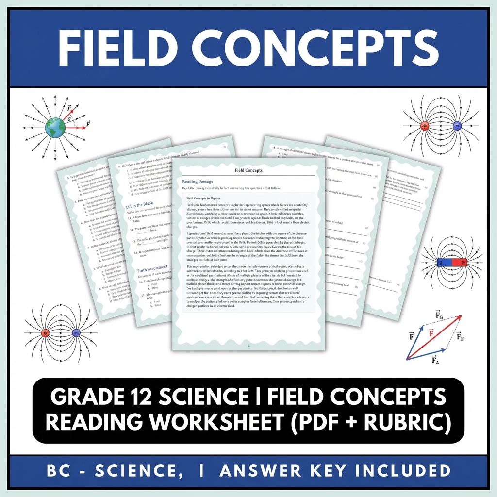 Grade 12 Science | Field Concepts Reading Worksheet (PDF + Rubric)
