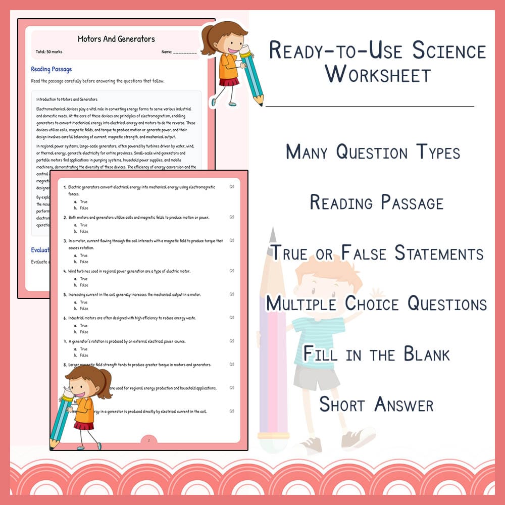 Grade 10 Science worksheet elena worksheet — Grade 10 Science | Motors and Generators Worksheet | Alberta Standards — page 2