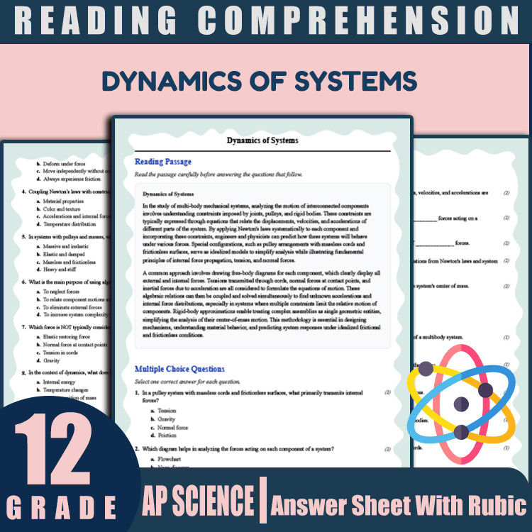 Grade 12 Science reading worksheets worksheet — 12th Grade Science | Dynamics of Systems Reading Worksheet (PDF & Answer K…