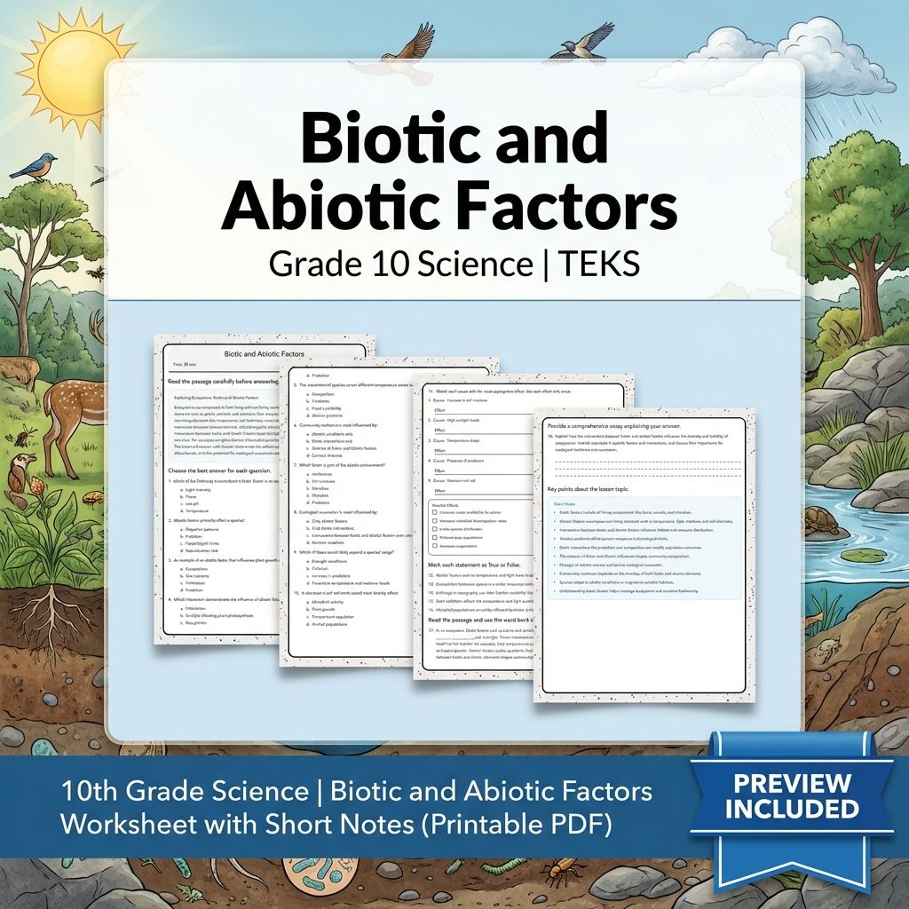 Grade 10 Science Worksheet Bundle – Genetics, Cell Biology & Ecology (PDF) — included worksheet 39