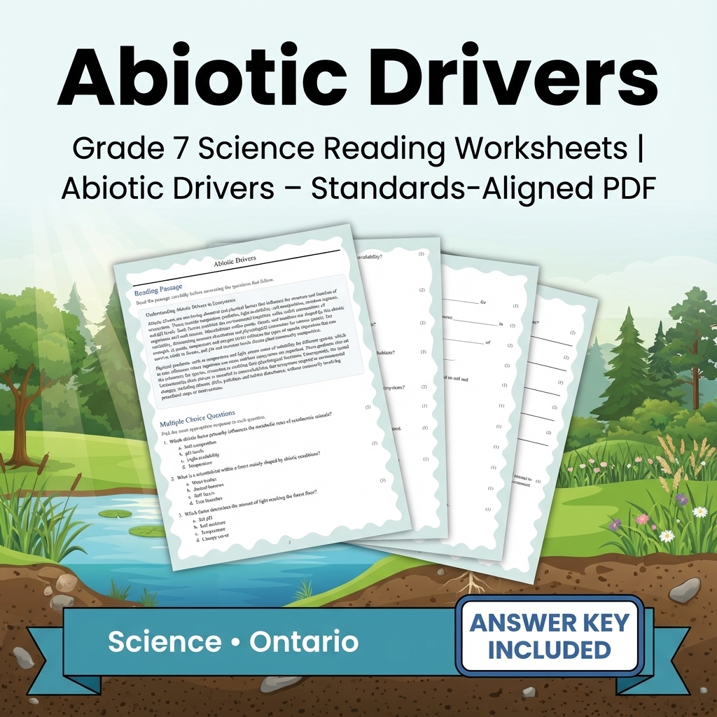 Grade 7 Science | Ecosystems, Biodiversity & Environmental Stewardship — included worksheet 8
