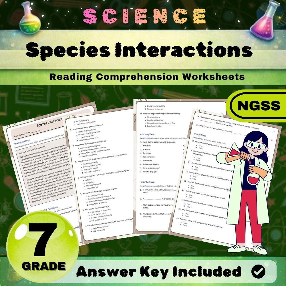 Grade 7 Science Worksheet Bundle | Earth & Space, Life, and Physical Science — included worksheet 31