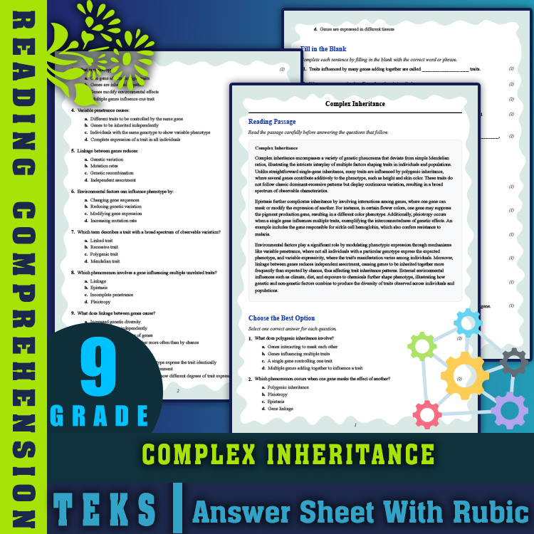 Grade 9 Science reading worksheets worksheet — 9th Grade Science | Complex Inheritance Reading Worksheet (PDF + Answer Key…