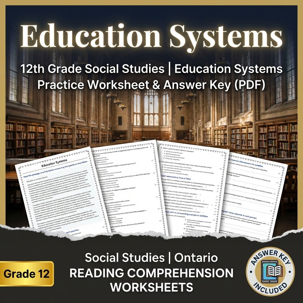 12th Grade Social Studies | Education Systems Practice Worksheet & Answer Key