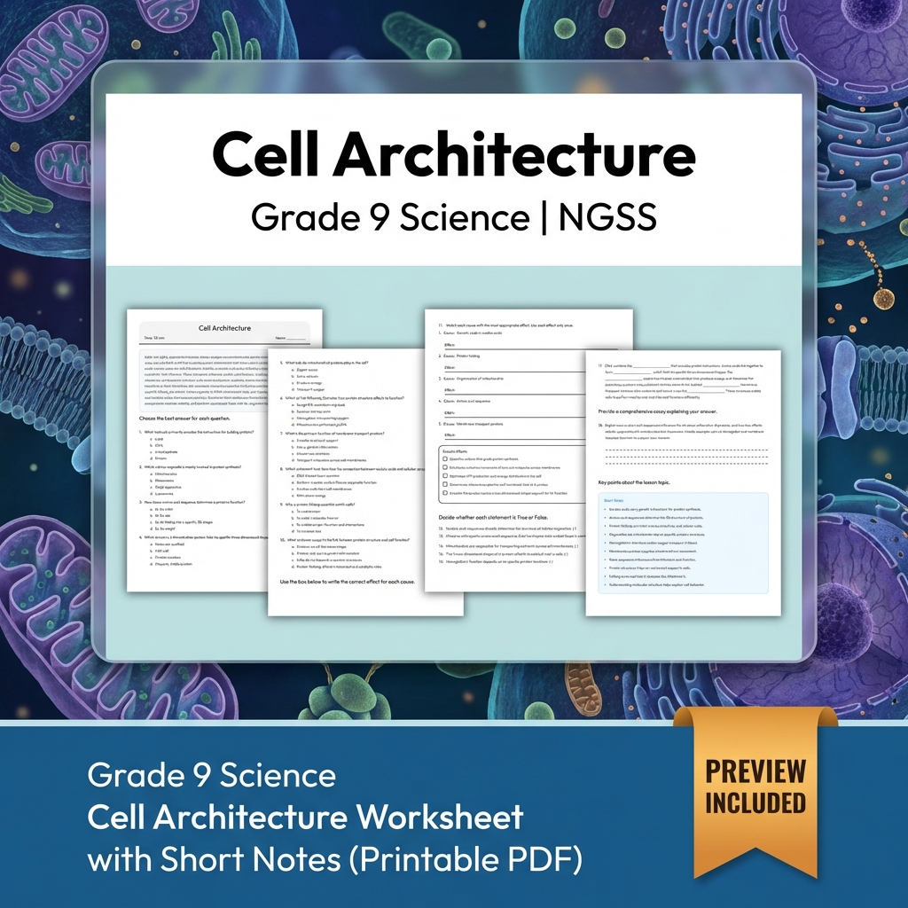 Grade 9 Science NGSS Worksheet Bundle – Comprehensive Year-Long Assessment Pack — included worksheet 39