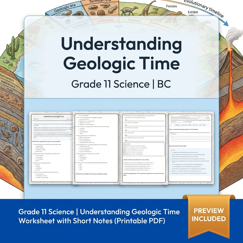 Grade 11 Science Full Year Bundle | Atomic Theory, Biology, Motion & Energy Worksheets — included worksheet 37