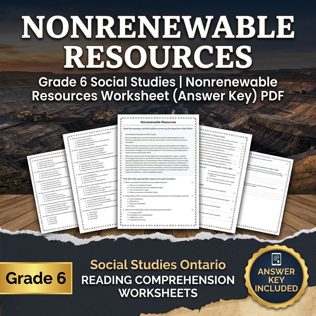 Grade 6 Social Studies Unit Bundle | Canadian Resources, Climate & Environment — included worksheet 8
