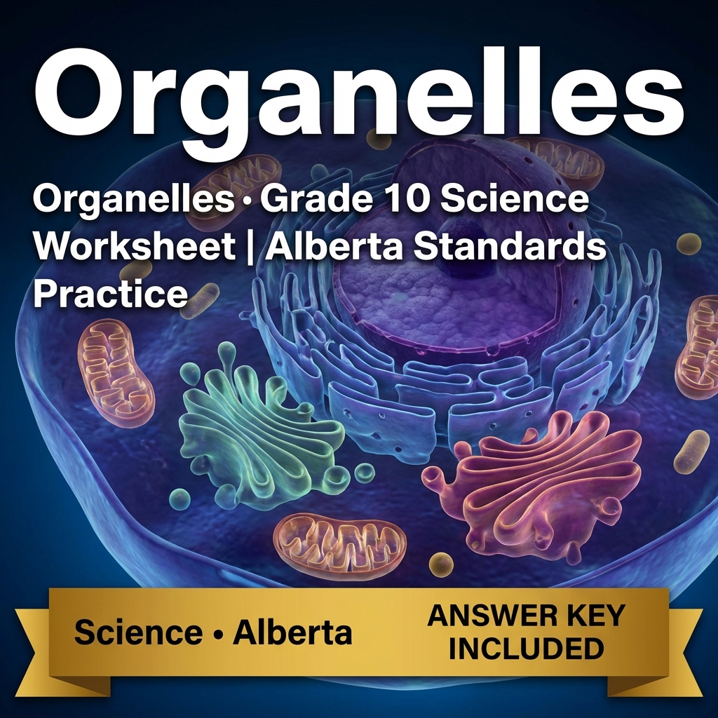 Organelles Grade 10 Science Worksheet | Alberta Standards Practice