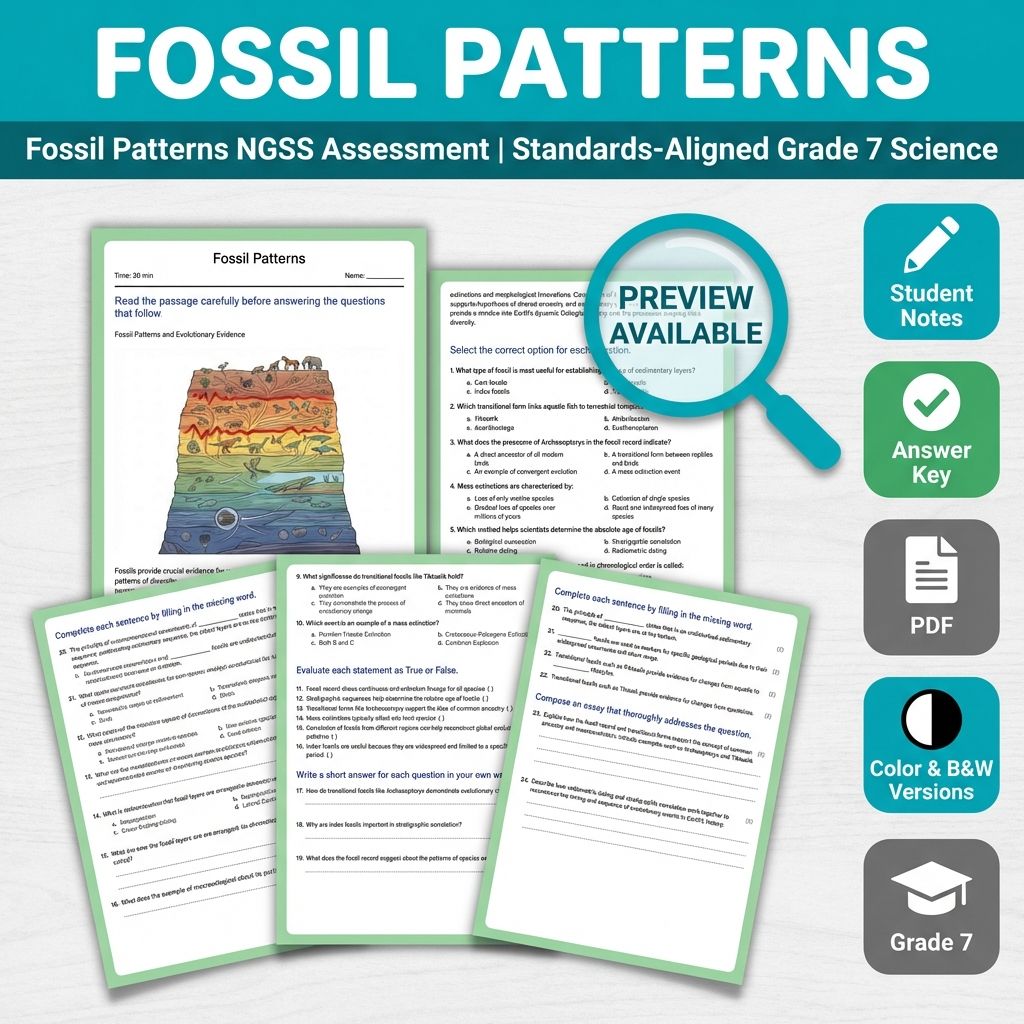 Grade 7 Science Full Year Bundle | NGSS Assessment Worksheets & Resources — included worksheet 30