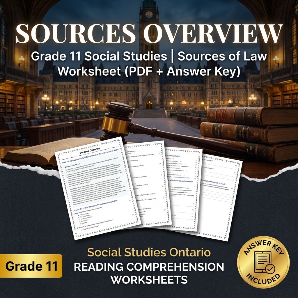 Grade 11 Social Studies Unit Bundle | Constitutional & Legal Foundations — included worksheet 4