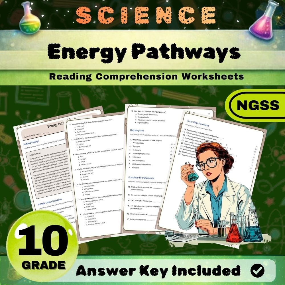 Grade 10 Science NGSS Bundle | Worksheets for Earth, Life & Physical Sciences — included worksheet 45