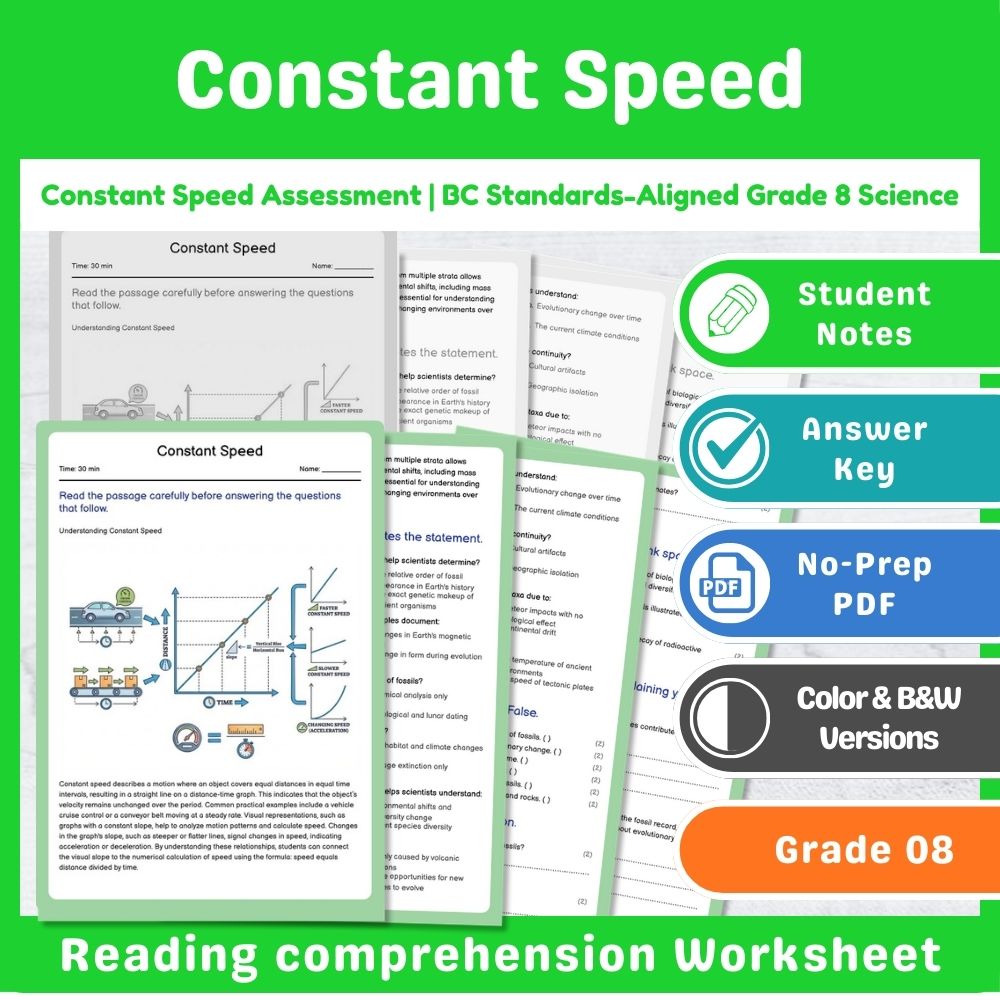Grade 8 Science Assessment – Motion & Forces Standards-Aligned Mini Bundle — included worksheet 11