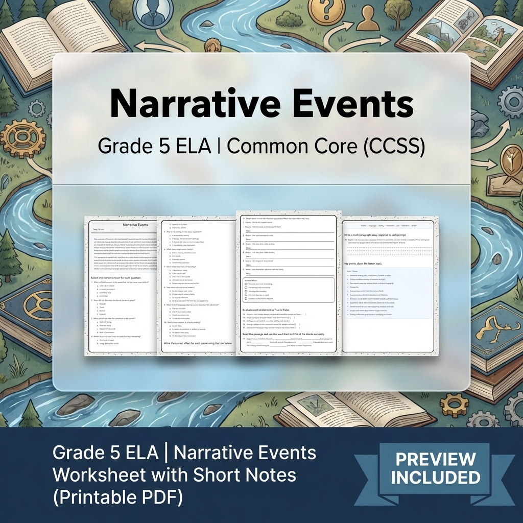 Grade 5 Text Evidence, Writing, and Language ELA Full-Year Bundle — included worksheet 30